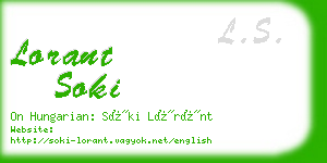 lorant soki business card